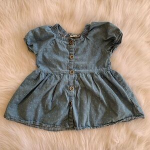 Jessica Simpson Little Girls Polka Dot Denim Tunic Top - Size 5/6